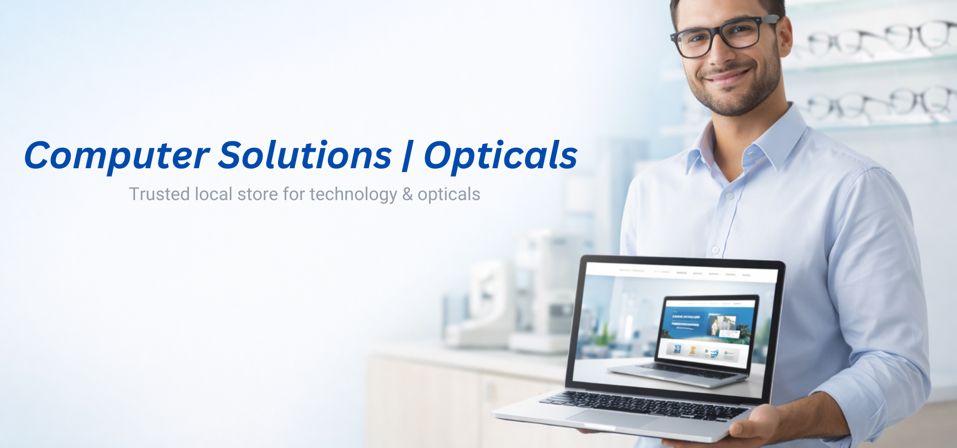 hero section Computer Solutions Opticals